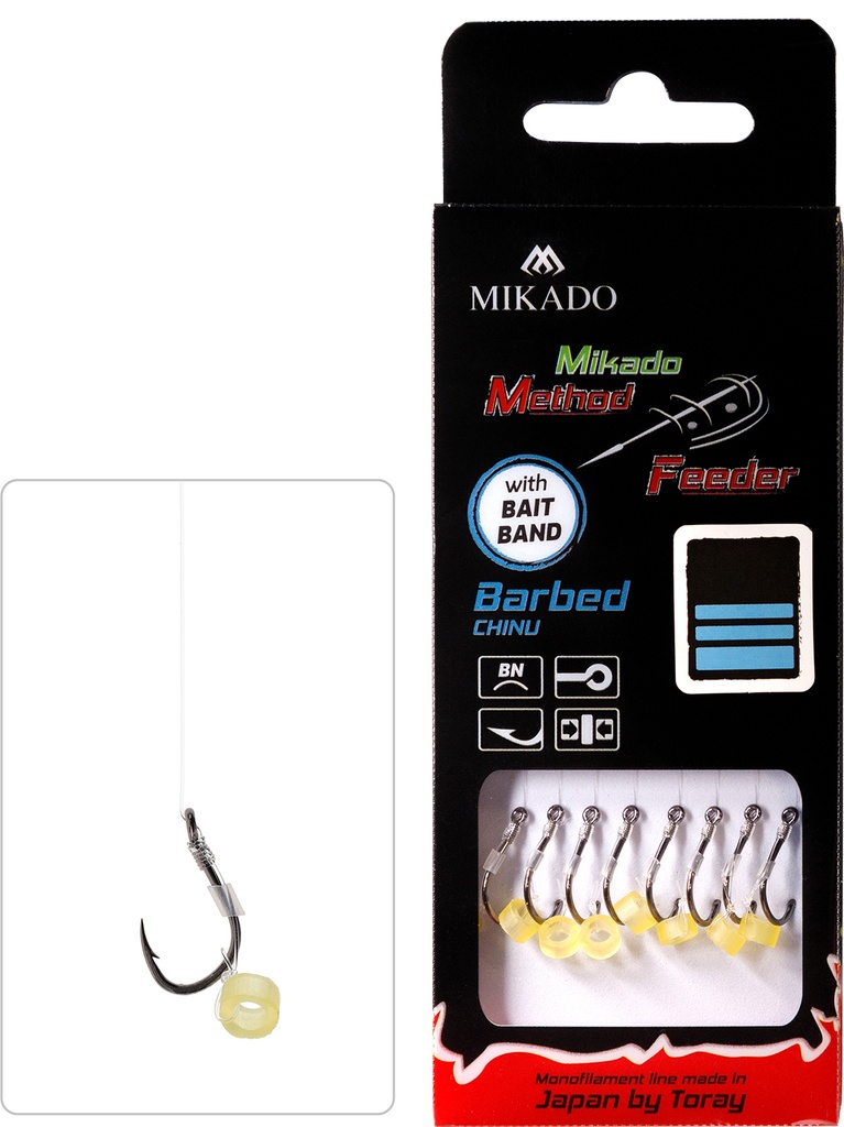 MF RIG - WITH RUBBER - BARBED HOOKS monoline: 0.25mm/10cm - 8 pcs. 