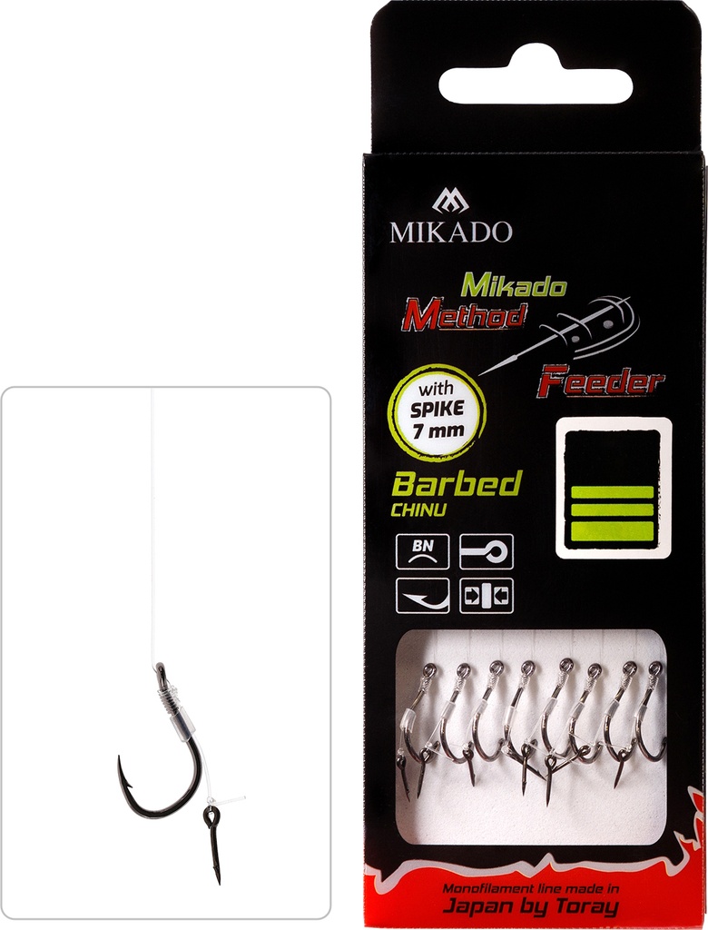 MF RIG - WITH PUSH SPIKE - BARBED HOOKS monoline: 0.23mm/10cm - 8 pcs.