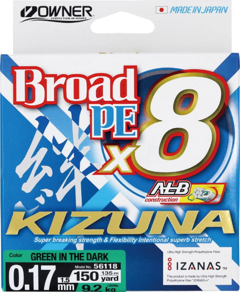 PE Braid Owner Broad Dark Green 135m