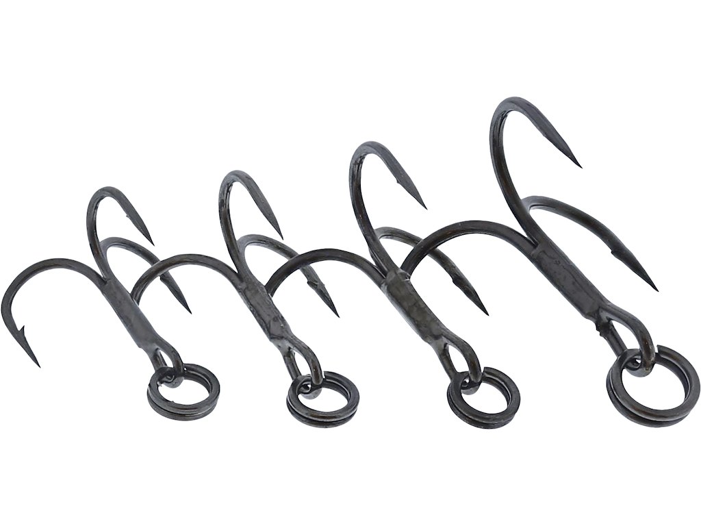 RIGGED TROUT TREBLE HOOKS BLACK