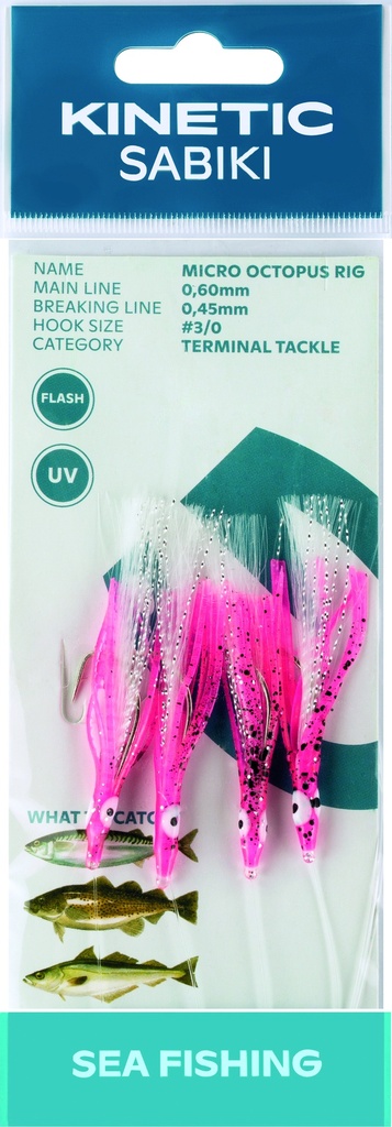KINETIC SABIKI MICRO OCTOPUS #3/0 PINK UV