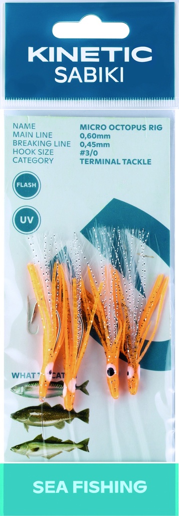 KINETIC SABIKI MICRO OCTOPUS #3/0 CHARTREUSE UV