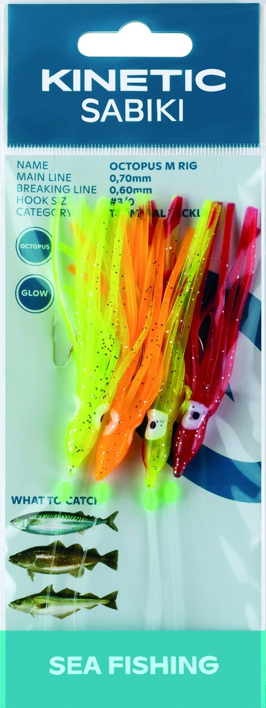 KINETIC SABIKI OCTOPUS M #3/0 YELLOW/ORANGE
