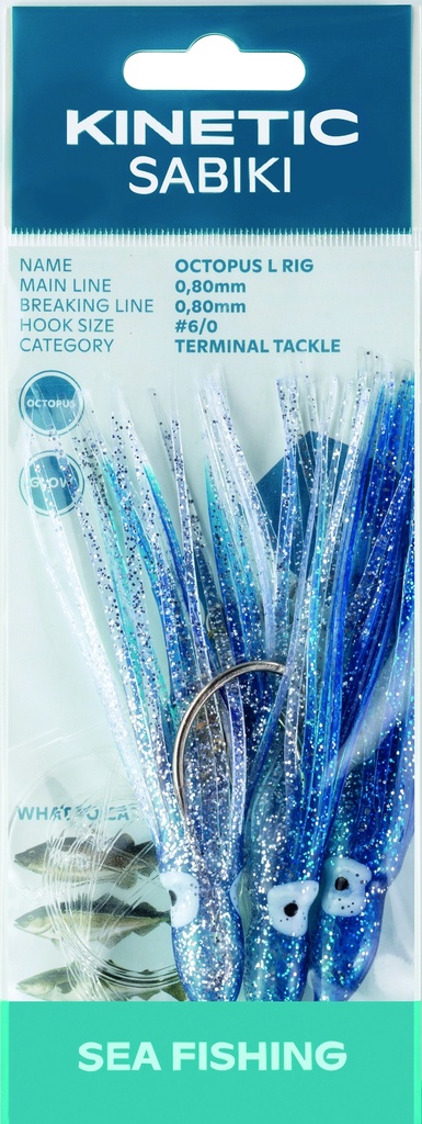 KINETIC SABIKI OCTOPUS L #6/0 BLUE/RED