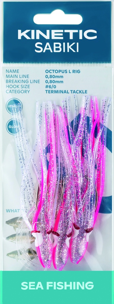 KINETIC SABIKI OCTOPUS L #6/0 PINK/GLOW