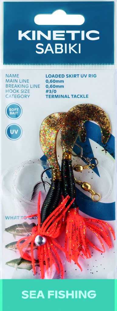 KINETIC SABIKI LOADED SKIRT UV #3/0 BLACK/GLITTER