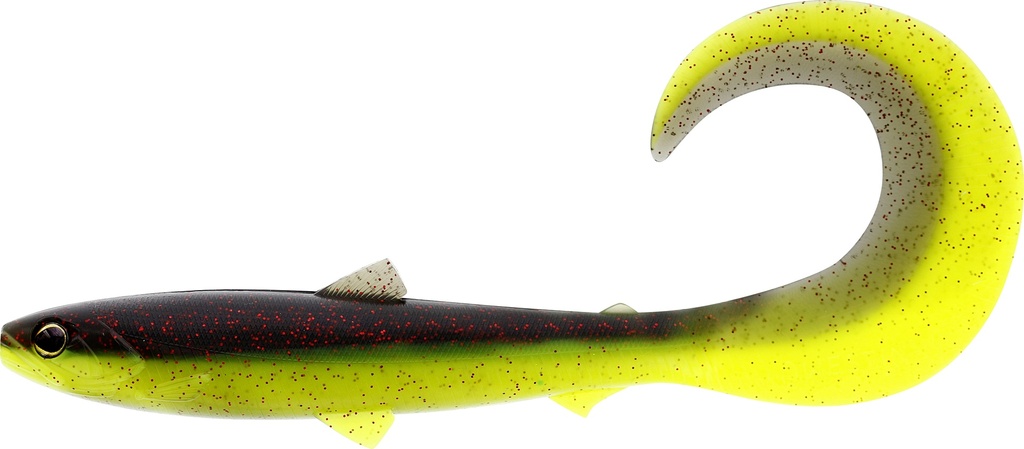 BULLTEEZ CURLTAIL 10CM 6G BLACK/CHARTREUSE 4"