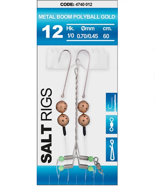 12 SALT RIG METAL BOOM POLYBALL GOLD#1/0