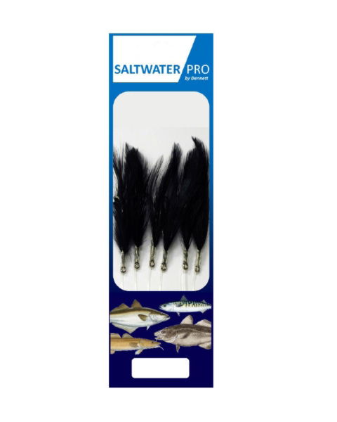 Saltwater Pro 6HK Black Mackerel Feathers 1/0