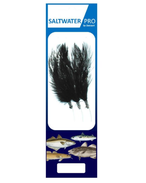 Saltwater Pro 3HK Black Pollack Feathers 3/0