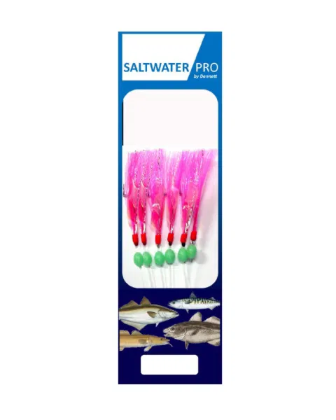 Saltwater Pro 6HK Pink Aurora Mackerel Feathers 1/0