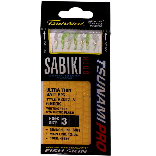 Tsunami Sabiki 6 hook size 3 white