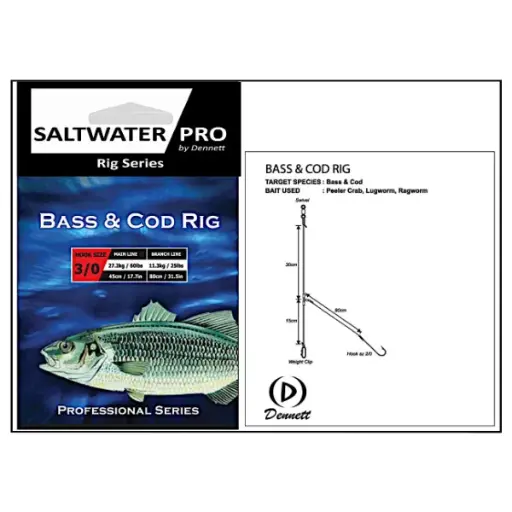 [TS-PRO1730] SALTWATER PRO 60lb PRO BASS COD RIG #3/0