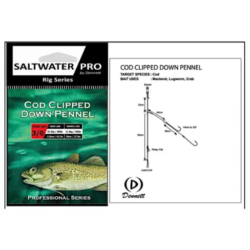 [TS-PRO1810] 60lb PRO COD CLIPPED DOWN PENNELL #1/0
