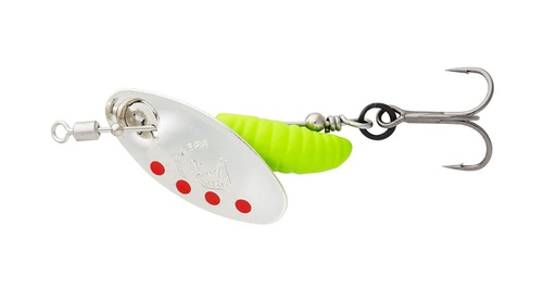 [SVS82456] Savage Gear Grub spinner 2.2g Sinking Silver Red Lime