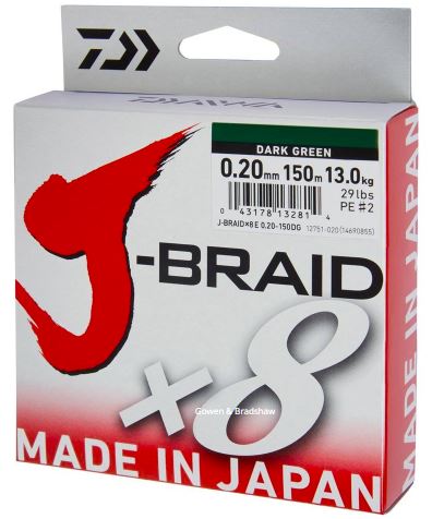 Daiwa 8 J-Braid dark green 150m