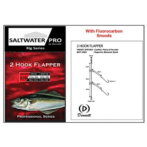 [TS-PRO1420] SALTWATER PRO 60lb PRO 2 HOOK FLAPPER #2/0