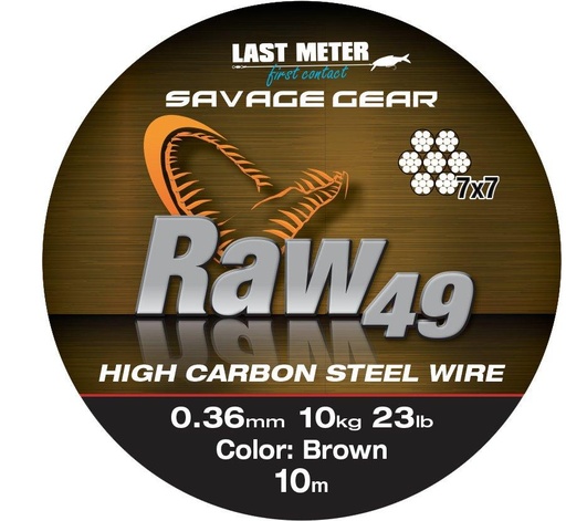 SG Raw 49 Steelwire Uncoated Brown 10m