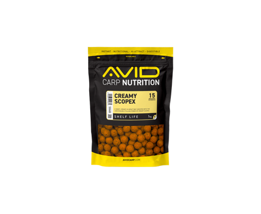[A0650068] Avid Creamy Scopex 15mm Boilies 1kg