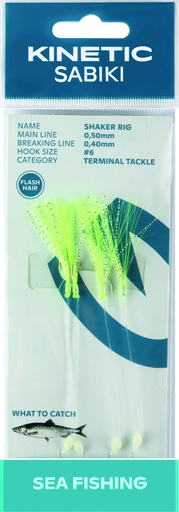 [F108-128-015] KINETIC SABIKI SHAKER #6 CHARTREUSE FLASHHAIR