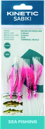[F113-204-045] KINETIC SABIKI MICRO OCTOPUS #3/0 PINK UV