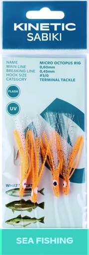 [F113-129-045] KINETIC SABIKI MICRO OCTOPUS #3/0 CHARTREUSE UV