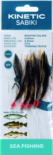 [F114-109-043] KINETIC SABIKI ROOSTER TAIL #2/0 BLACK/COPPER FLASH