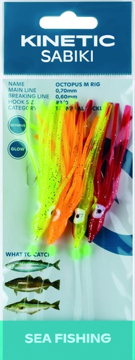 [F118-064-045] KINETIC SABIKI OCTOPUS M #3/0 YELLOW/ORANGE