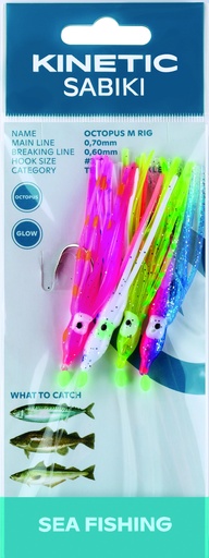 [F118-211-045] KINETIC SABIKI OCTOPUS M #3/0 PINK/BLUE