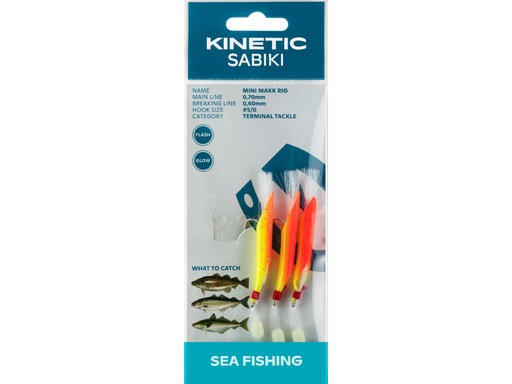[F120-064-048] KINETIC SABIKI MINI MAKK #5/0 YELLOW/ORANGE