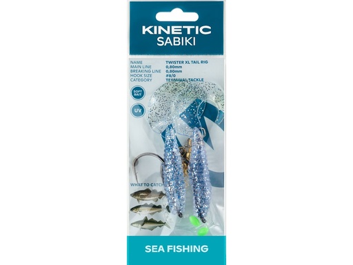 [F123-208-051] KINETIC SABIKI TWISTER XL TAIL #8/0 PINK/SILVER