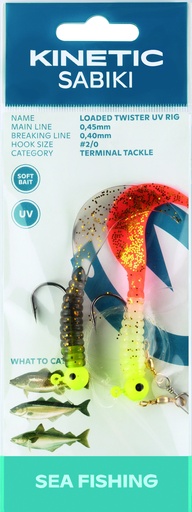 [F125-179-043] KINETIC SABIKI LOADED TWISTER UV #2/0 MIX GLITTER