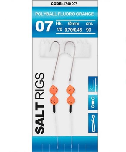 07 SALT RIG POLYBALL FLUORO ORANGE #1/0