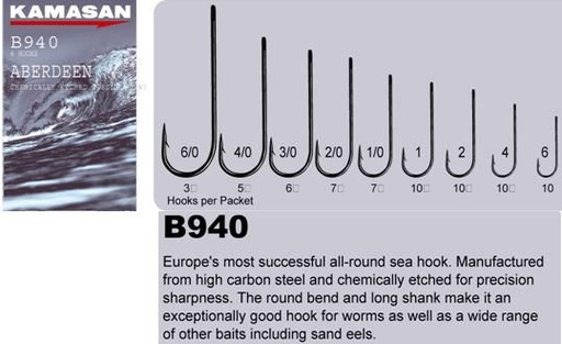 Kamasan B940 Aberdeen Sea Hooks PKT 10
