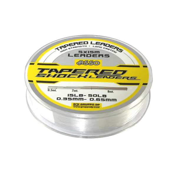 Asso Tapered Shock Leader 5 x 15m, Clear, 0.38-0.75mm