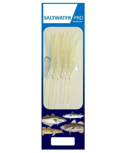[R312] Saltwater Pro 6HK White Mackerel Feathers 1/0