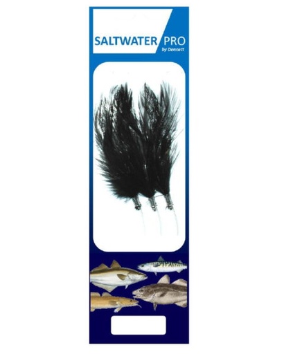 [R317B3L] Saltwater Pro 3HK Black Pollack Feathers 3/0