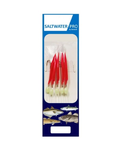 [R325] Saltwater Pro 5HK Mackerel Glow Rig Feathers 1/0